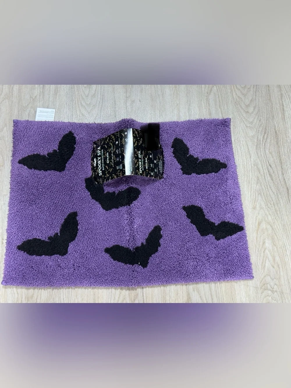 Spooky Spa Purple & Black Bat Bath Mat